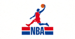 NBA美国职业篮球联赛官方Logo - 红蓝相间的篮球运动员剪影