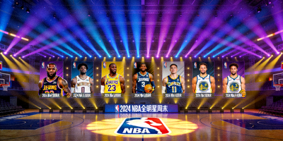 NBA全明星周末体育营销策划案例 - 篮球场馆灯光秀与球星海报